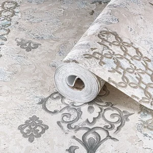 کاغذ دیواری گلدار طرح پتینه کد mp8823-1